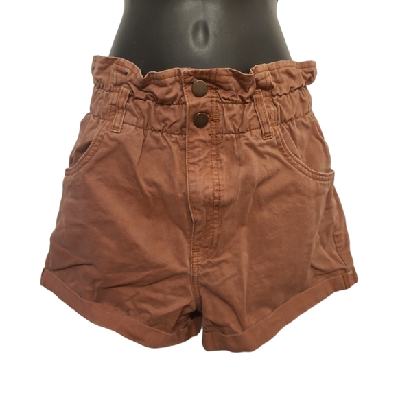 Maroon high waist paperbag shorts xs by H&M - Picture 1 of 7